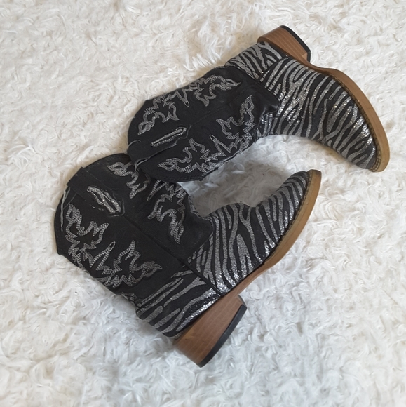 Roper Other - Roper Glitter Zebra black silver boot size 9
